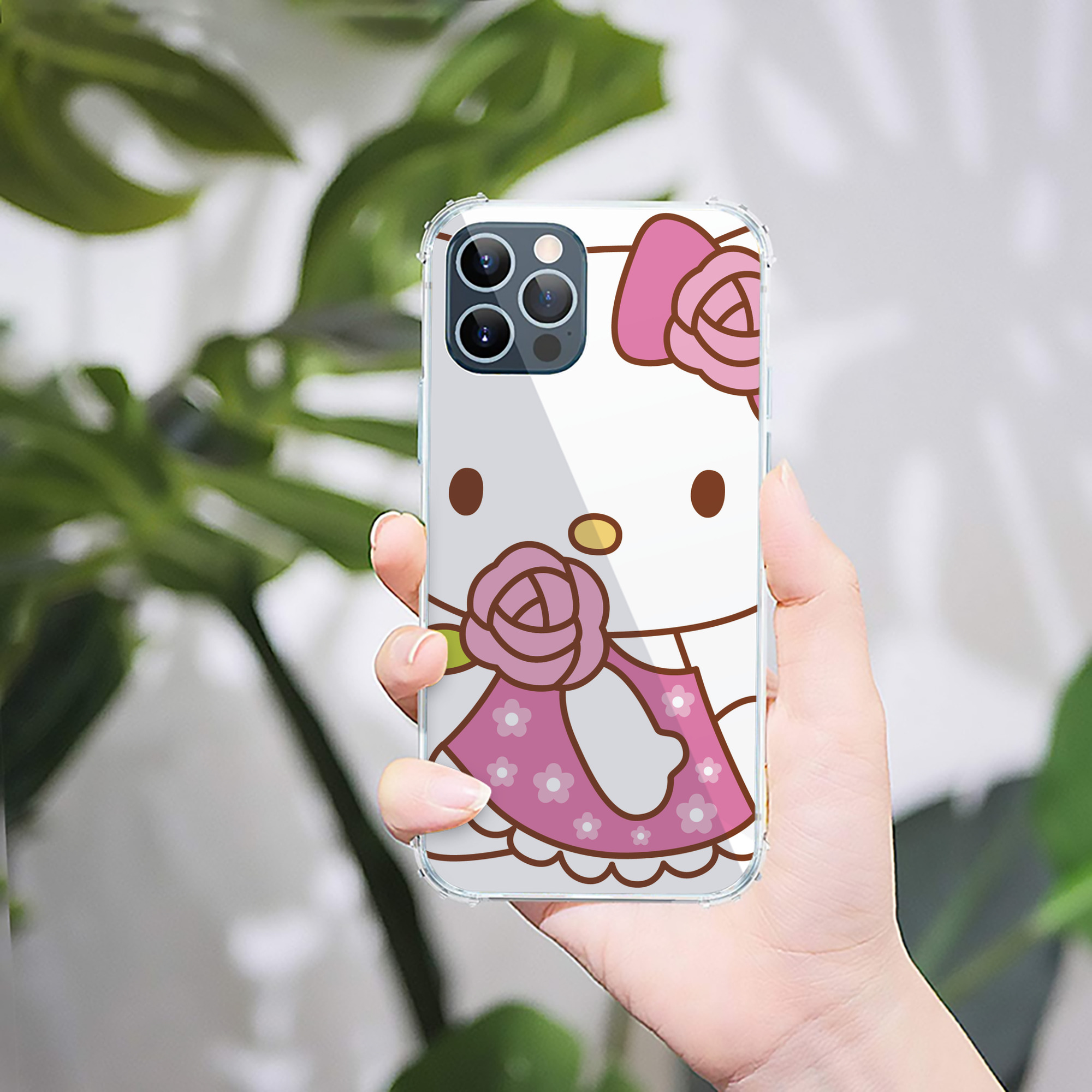 （画像用） Hello Kitty ハローキティ 【iPhone 12シリーズ対応】透明スマホケース（クリアソフトケース）